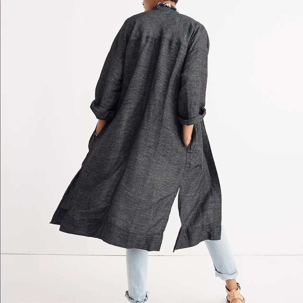 Madewell Long Robe Jacket Grid Pattern - image 2